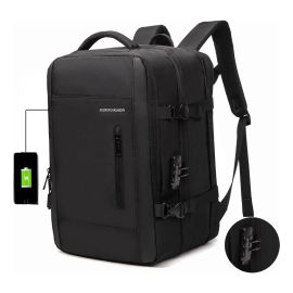 Mochila De Negócios Impermeávela Senha De Bloqueio Preto Florido