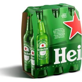 Cerveja Heineken Long Neck, Pack 6 unidades, 330ML