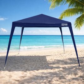 Tenda Gazebo Azul Polietileno 3x3 Metros Desmontável Camping Praia Pésca