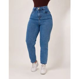 Calça Mom Jeans Cintura Alta Levanta Bumbum Vintage Algodão