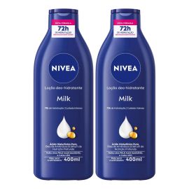 2 Loção Nivea Body Milk Hidratante Pele Seca Extrasseca Neutra