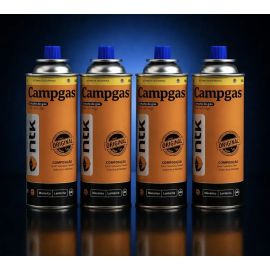 Kit 4 Latas Refil Ntk 227g Camping Maçarico Fogareiro Laranja