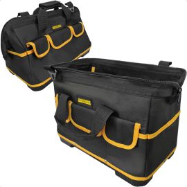 Bolsa Para Ferramentas Reforçada Maleta Com Base Borracha Antiderrapante Multiuso Eletricista Preto E Amarelo