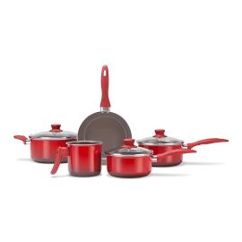 Conjunto De Panelas Ceramic Life Smart Brinox Vermelho 5 Pçs