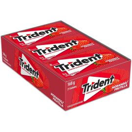 Chiclete Trident Morango Sem Açúcar - Caixa com 21 unid. de 8g - [RECORRÊNCIA]