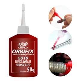 Trava Parafuso Orbifix Vermelho 50g Torque Alto Segurança Vermelho