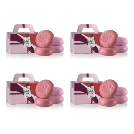 Kit 4 Caixas Com 4 Unidades Sabonetes Prosperidade 90g + 4 Sacolas Presente P