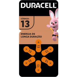 Duracell Pilhas Auditivas Nº 13 Pack 6 Unidades – Alta Performance para Aparelhos Auditivos
