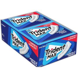 Chiclete Trident Max Hortelã Fresca Sem Açúcar - Caixa com 14 Unid. de 16,5g