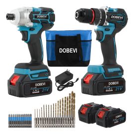 Kit Furadeira Parafusadeira + Chave De Impacto Dobevi,35pcs