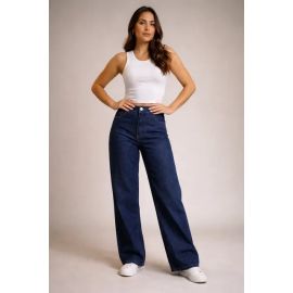 Calça Jeans Wide Leg Feminina Cintura Alta Sem Lycra Stillge - [PIX]