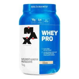 Suplemento Em Pó Whey Pro Max Titanium 1kg Sabor Cookies Cookies