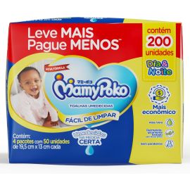 MamyPoko Lenços Umedecidos Dia&Noite 200 Un - [RECORRÊNCIA]