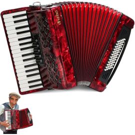 VEDO Acordeon Profissional 34 Teclas, com 60 Teclas Baixo, 5 Teclas Variáveis, Terceira voz - [PIX]
