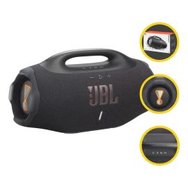 Caixa de Som Bluetooth Boombox 4 JBL, com AI Sound Boost, até 34h de bateria, IP68 e Áudio Lossless – Preta
