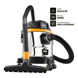 Aspirador de Pó e Água WAP GTW Inox 15 Barril 1700W com Bocal de Sopro e Acessórios