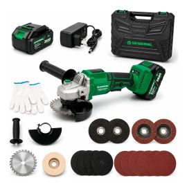 Esmerilhadeira Angular Several Importados Lixadeira Potente Corte Fácil 21v Bateria Ferramenta Completa Verde 60