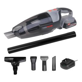 Aspirador De Pó Sem Fio Portátil Super Tork 110w De Mão 2em1 Bateria 20 Cinza 18v