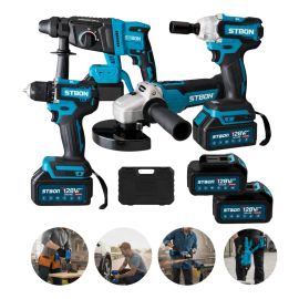 Kit Multi Ferramentas 4 Em 1 Elétrico 128v Sem Fio 2 Bateria