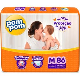 Fralda Pom Pom Protek Proteção de Mãe Hiper M 86 Unidades - [RECORRÊNCIA]