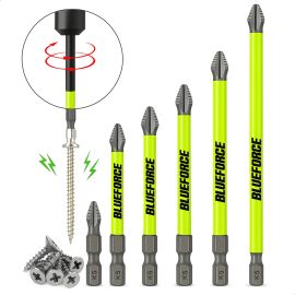 Bits Magnético Ponteira Philips Parafusadeira Ph2 Jogo 6 Pcs Imantado Antiderrapante Magnética Com Imã Sextavado Profissional 1/4 25mm 50mm 65mm 70mm 90mm 150mm Blueforce