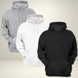 Kit 3 Moletom Blusa de Frio com Capuz Agasalho Canguru - [PIX]