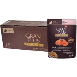 Ração Úmida GranPlus Gourmet Gatos Adultos Salmão 85g - Pack com 18 unidades (SEM TRANSGÊNICOS) - [PIX]