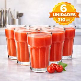 Kit 6 Copos de Vidro Grosso 310ml