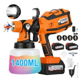 Pistola De Pintura Pulverizadora Elétrica 1400ml Aitoolzo Laranja 127/220v