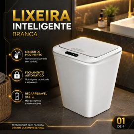 Lixeira Inteligente Automática com Sensor Hearbuds 16L