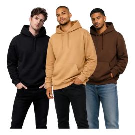 Kit 3 Blusas De Frio Moletom Liso Fechada Bolso Canguru
