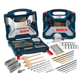 Jogo De Ferramentas Bosch Kit X-line 70 Peças Titânio Titânio / Azul Escuro