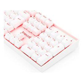 Teclado Redragon Mitra Led Vermelho Lunar White Switch