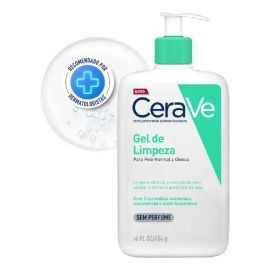 Gel de Limpeza Facial Peles Normais a Oleosas com Ácido Hialurônico CeraVe, 454g - [PIX]