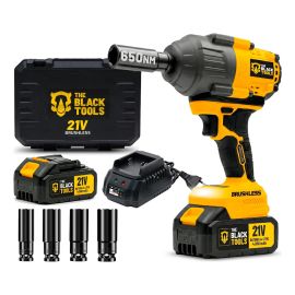 Parafusadeira Chave De Impacto A Bateria Lítio 21v Motor Brushless 650nm 65kgf.m Tb21ix The Black Tools Preto E Amarelo 127/220v 60hz