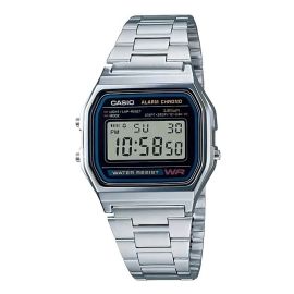 Relógio Unissex Casio Digital Esportivo A158wa-1df Prata Retrô - [PIX]