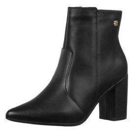Bota Bico Fino Coturno Feminino Cano Curto Salto Confortável - [PIX]