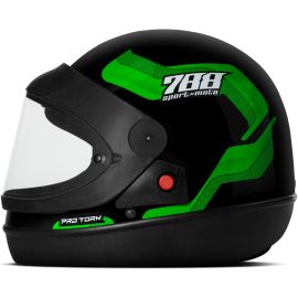 Pro Tork Capacete Sport Moto 788 56 Preto/Verde