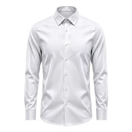 Camisa Social Masculina Slim Fit Premium Passa Facil Branco Liso G