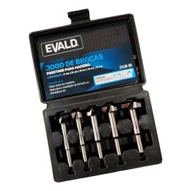 Jogo Kit 5 Brocas Fresas Forstner Para Madeira 15-35mm Evald