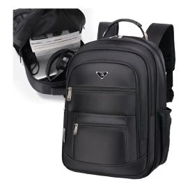 Mochila Masculina Impermeável Faculdade Alça Reforçada Preto Preto Liso
