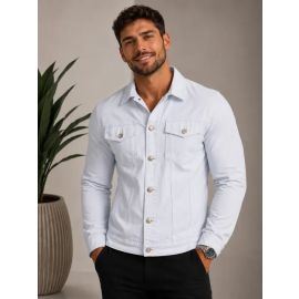 Jaqueta Masculina Sarja Jeans Slim Cores Clássicas Premium - [PIX]