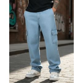 Calça Cargo Jeans Larga Skate 5 bolsos