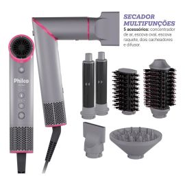 Secador de Cabelos Philco Motor BLDC 6 acessórios Fast Dry 1450W PSD16A 127v - [PIX]