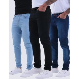 Kit 3 Calças Jeans Skinny Masculina com Lycra Estica Bem