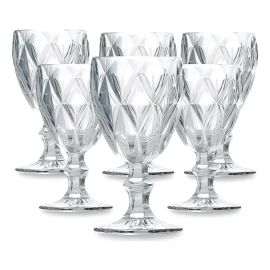 Jogo 6 Taças Diamante Vidro 340ml Copo Diamond