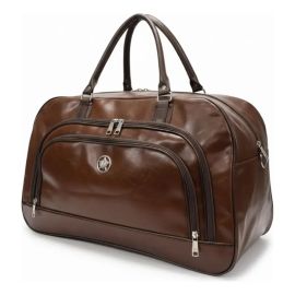 Bolsa de Viagem Luxo Couro Sintético Resistente Premium Cor Marrom