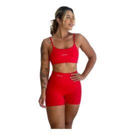 Conjunto Fitness Virginia Top Shorts Meia Coxa Cintura Alta - [PIX]
