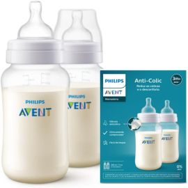 Kit Duplo Mamadeira Anti-Colic SCY106/02 Philips Avent 330ml Transparente