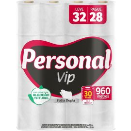 Personal Papel Higiênico VIP Folha Dupla 32 rolos de 30M - [RECORRÊNCIA]